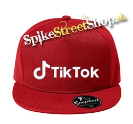 TIK TOK - White Logo - červená šiltovka model "Snapback"