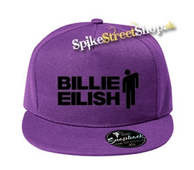 BILLIE EILISH - Black Logo Stickman - fialová šiltovka model "Snapback"