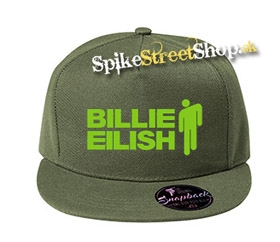 BILLIE EILISH - Green Logo & Stickman - khaki šiltovka model "Snapback"