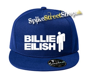 BILLIE EILISH - White Logo&Stickman - kráľovská-modrá šiltovka model "Snapback"