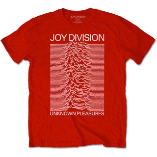 JOY DIVISION - Unknown Pleasures White On Red - červené pánske tričko