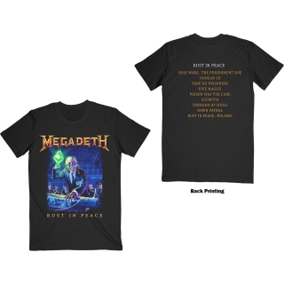 MEGADETH - Rust In Peace Tracklist - čierne pánske tričko