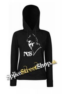 NAS - Logo & Portrait - čierna dámska mikina