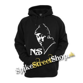 NAS - Logo & Portrait - čierna pánska mikina