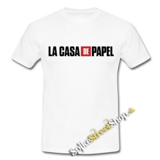 PAPIEROVÝ DOM - LA CASA DE PAPEL - Logo - biele pánske tričko