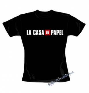 PAPIEROVÝ DOM - LA CASA DE PAPEL - Logo - čierne dámske tričko