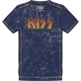 KISS - Classic Logo - modré pánske tričko