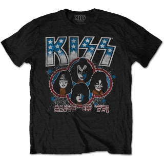 KISS - Alive In '77 - čierne pánske tričko
