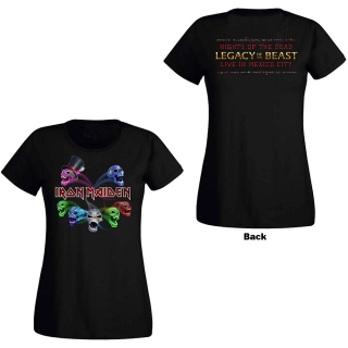 IRON MAIDEN - Legacy of the Beast Live Album Skulls - čierne dámske tričko