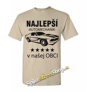 NAJLEPŠÍ AUTOMECHANIK v našej OBCI - pieskové detské tričko