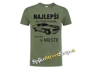 NAJLEPŠÍ AUTOMECHANIK v MESTE - olivové detské tričko