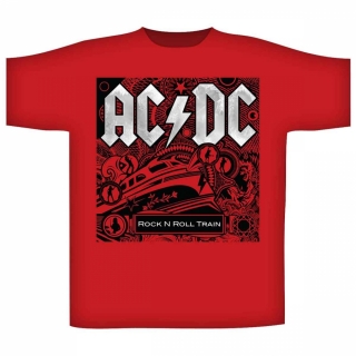 AC/DC - Rock N Roll Train - červené pánske tričko