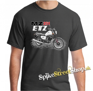 MOTORKA MZ 251 ETZ - šedé pánske tričko