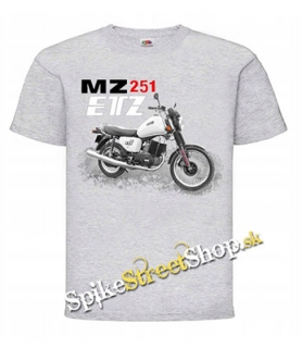 MOTORKA MZ 251 ETZ - svetlosivé pánske tričko