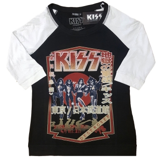 KISS - Destroyer Tour '78 - čierne dámske tričko s 3/4 rukávmi