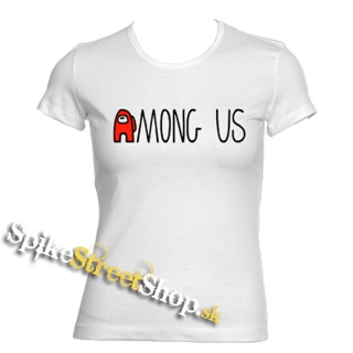 AMONG US - Red Black Logo - biele dámske tričko