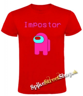 AMONG US - Impostor Pink Colour - červené pánske tričko