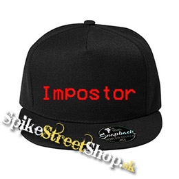 IMPOSTOR - Among Us Red Slogan - čierna šiltovka model "Snapback"