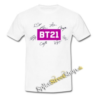BT21 - Logo & Signature - biele pánske tričko