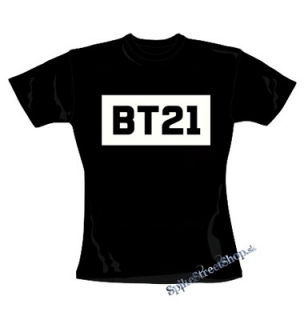 BT21 - Logo - čierne dámske tričko
