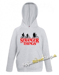 STRANGER THINGS - Bicycle Gang - sivá detská mikina
