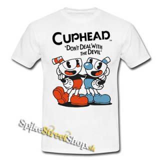 CUPHEAD - Cuphead And Mugman - biele pánske tričko