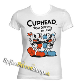 CUPHEAD - Cuphead And Mugman - biele dámske tričko