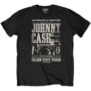 JOHNNY CASH - Prison Poster - čierne pánske tričko