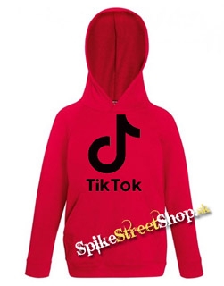 TIK TOK - Logo - červená pánska mikina