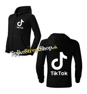 TIK TOK - Logo - čierna detská mikina na zips