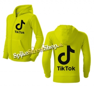 TIK TOK - Logo - limetková detská mikina na zips