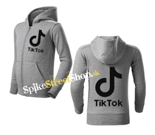 TIK TOK - Logo - šedá detská mikina na zips
