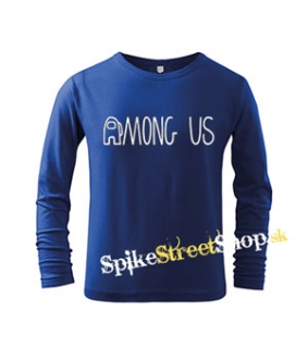 AMONG US - Logo - modré pánske tričko s dlhými rukávmi