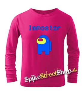 AMONG US - Impostor - ružové detské tričko s dlhými rukávmi