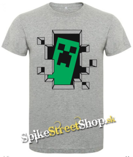 MINECRAFT - Hello I´m Creeper - sivé detské tričko