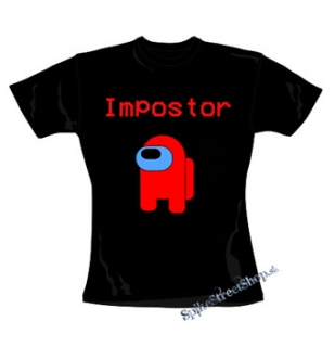 AMONG US - Impostor - čierne dámske tričko