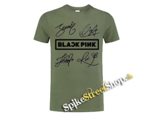 BLACKPINK - Logo & Signature - olivové detské tričko