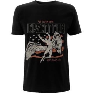 LED ZEPPELIN - US 1975 Tour Flag - čierne pánske tričko