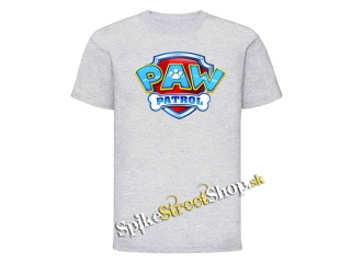 LABKOVÁ PATROLA - PAW PATROL - Logo - šedé detské tričko
