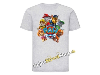 LABKOVÁ PATROLA - PAW PATROL - Motív 2 - šedé pánske tričko