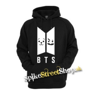 BTS - Emoji BT21 Logo - čierna pánska mikina