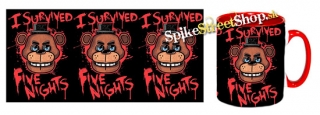 Hrnček I SURVIVED FIVE NIGHTS - Red Mug