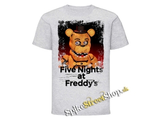 FIVE NIGHTS AT FREDDY´S - Freddy Fazbear´s Poster - šedé pánske tričko