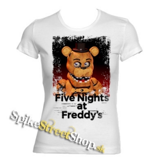 FIVE NIGHTS AT FREDDY´S - Freddy Fazbear Poster - biele dámske tričko