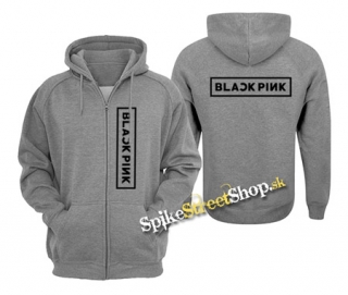 BLACKPINK - Logo Black - šedá pánska mikina na zips