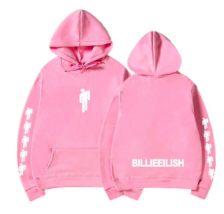 Detská ružová mikina BILLIE EILISH - Stickman Blosh Sweatshirt White