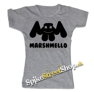 MARSHMELLO - Logo DJ - šedé dámske tričko