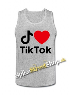 I LOVE TIK TOK - Mens Vest Tank Top - šedé