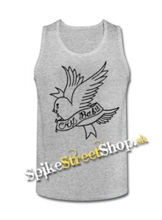 LIL PEEP - Cry Baby - Mens Vest Tank Top - šedé