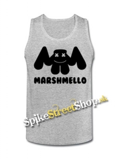 MARSHMELLO - Logo DJ - Mens Vest Tank Top - šedé